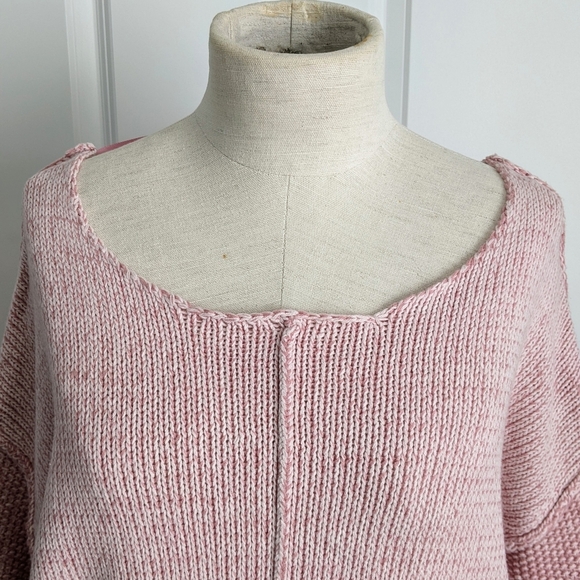 Rebecca Minkoff Sweater Cotton Knit Bateau & V-Neck Reversible Twist Pink L NWT - Picture 4 of 16